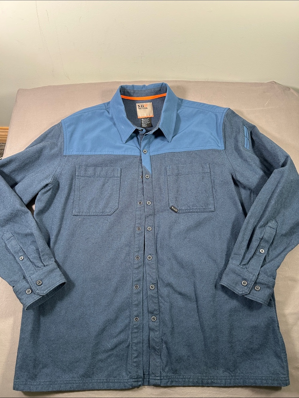 5.11 Tactical Men's Two-Tone Blue Casual Button Down Shirt